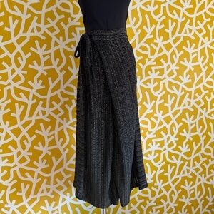 Eva Franco Wide Leg Black Gold Knit Crochet High Waisted Pants (Video) - XS/S